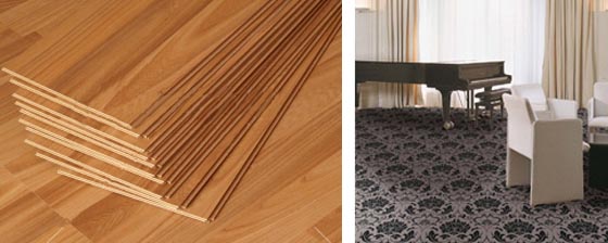 moquette e pavimenti di legno