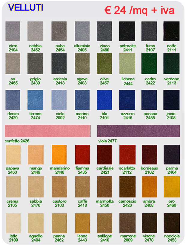 moquette in velluto